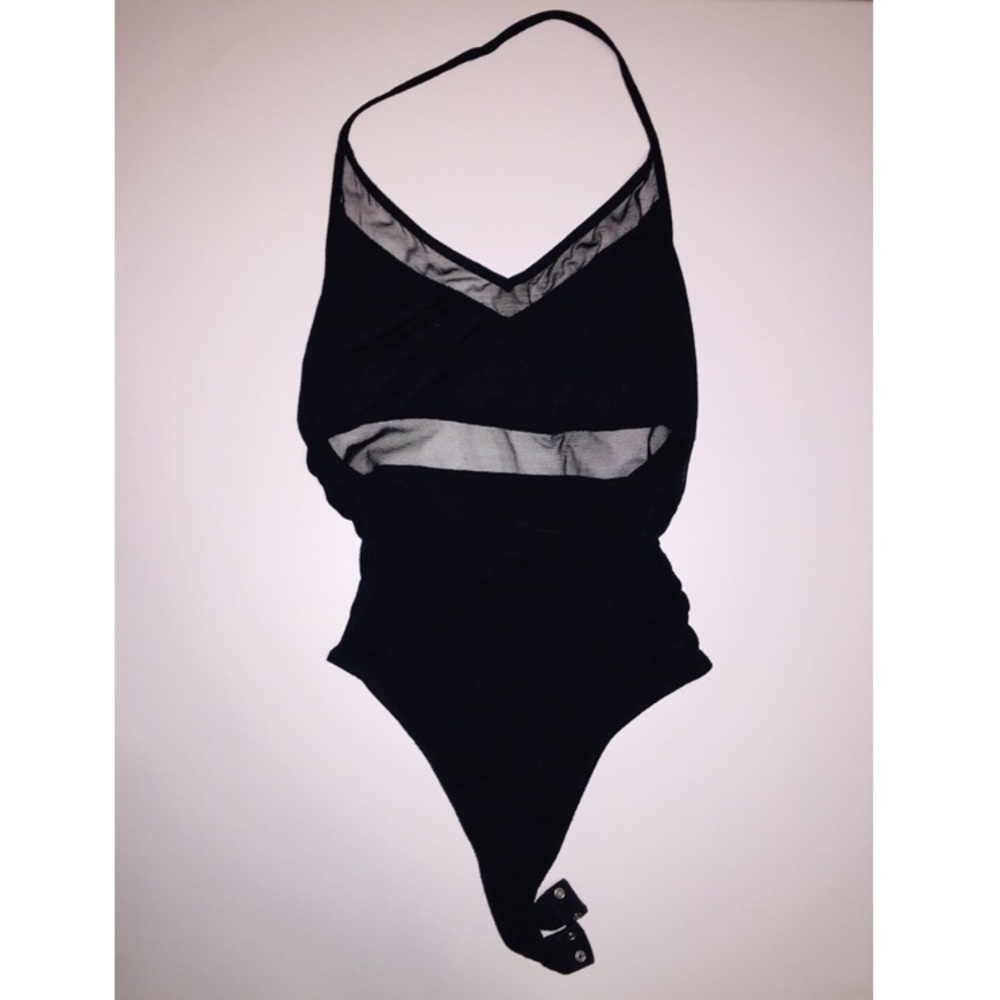 Black bodysuit with mesh
